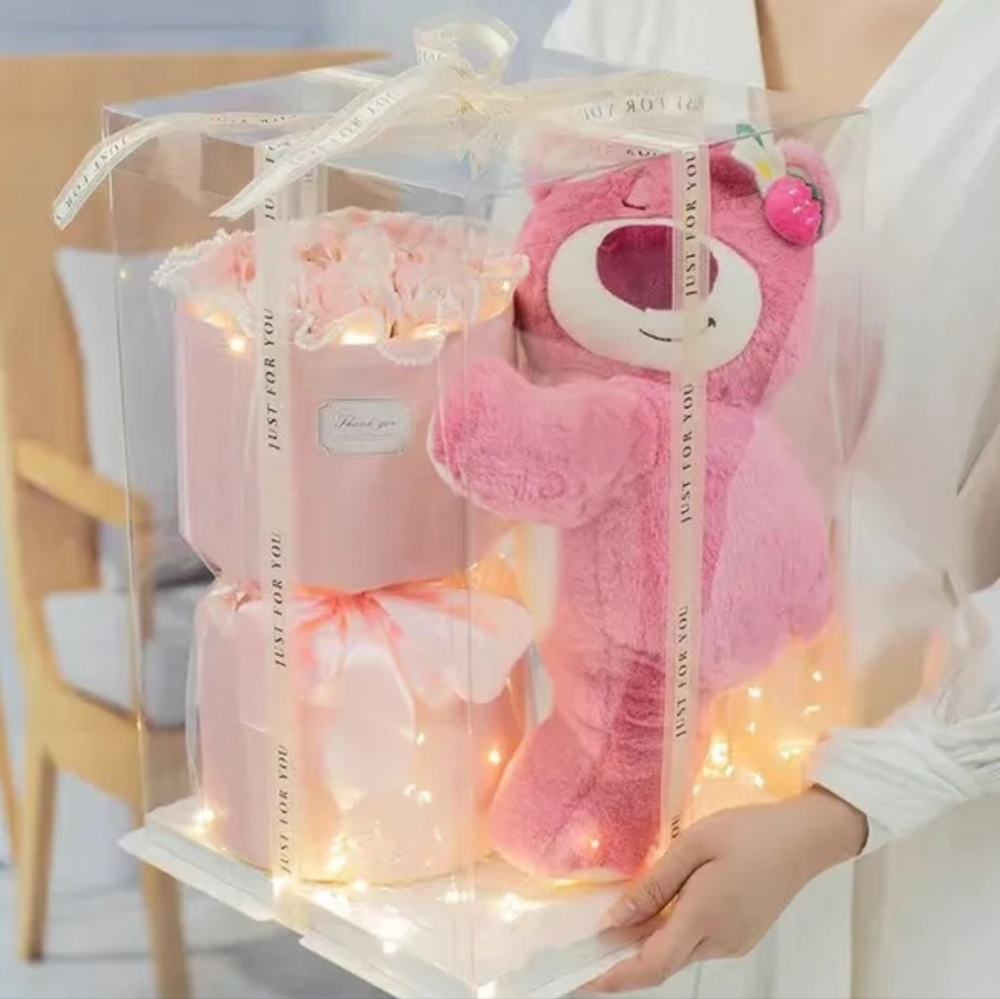 Mother's Day Strawberry Bear gift packaged